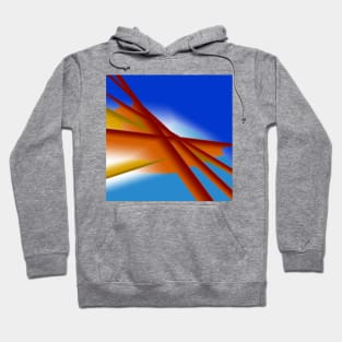 Blue brown spikes abstract art design Hoodie